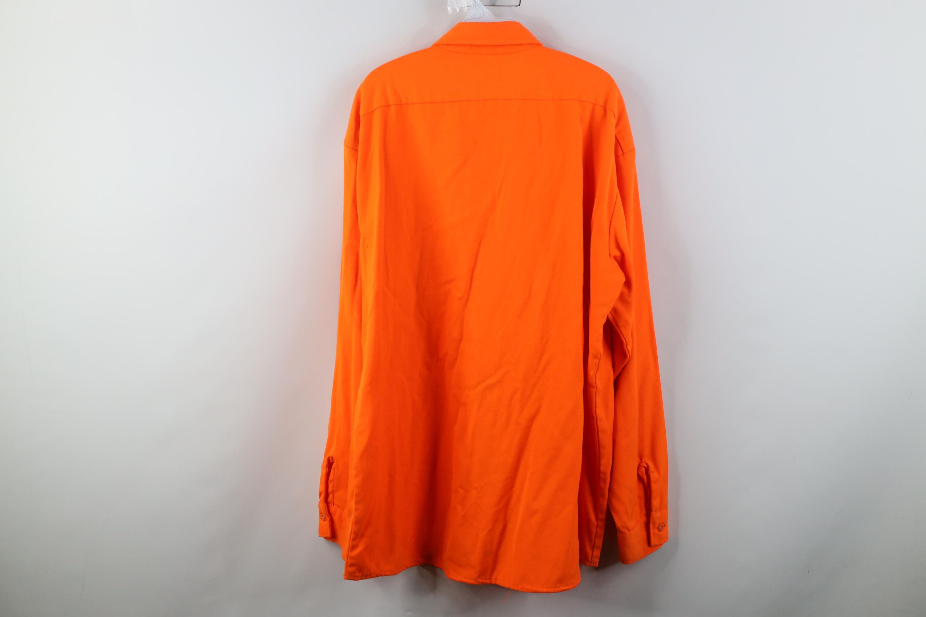 Vintage Vintage 80s 90s Hunting Collared Button Shirt Blaze Orange Size US XXL / EU 58 / 5 - 15 Thumbnail
