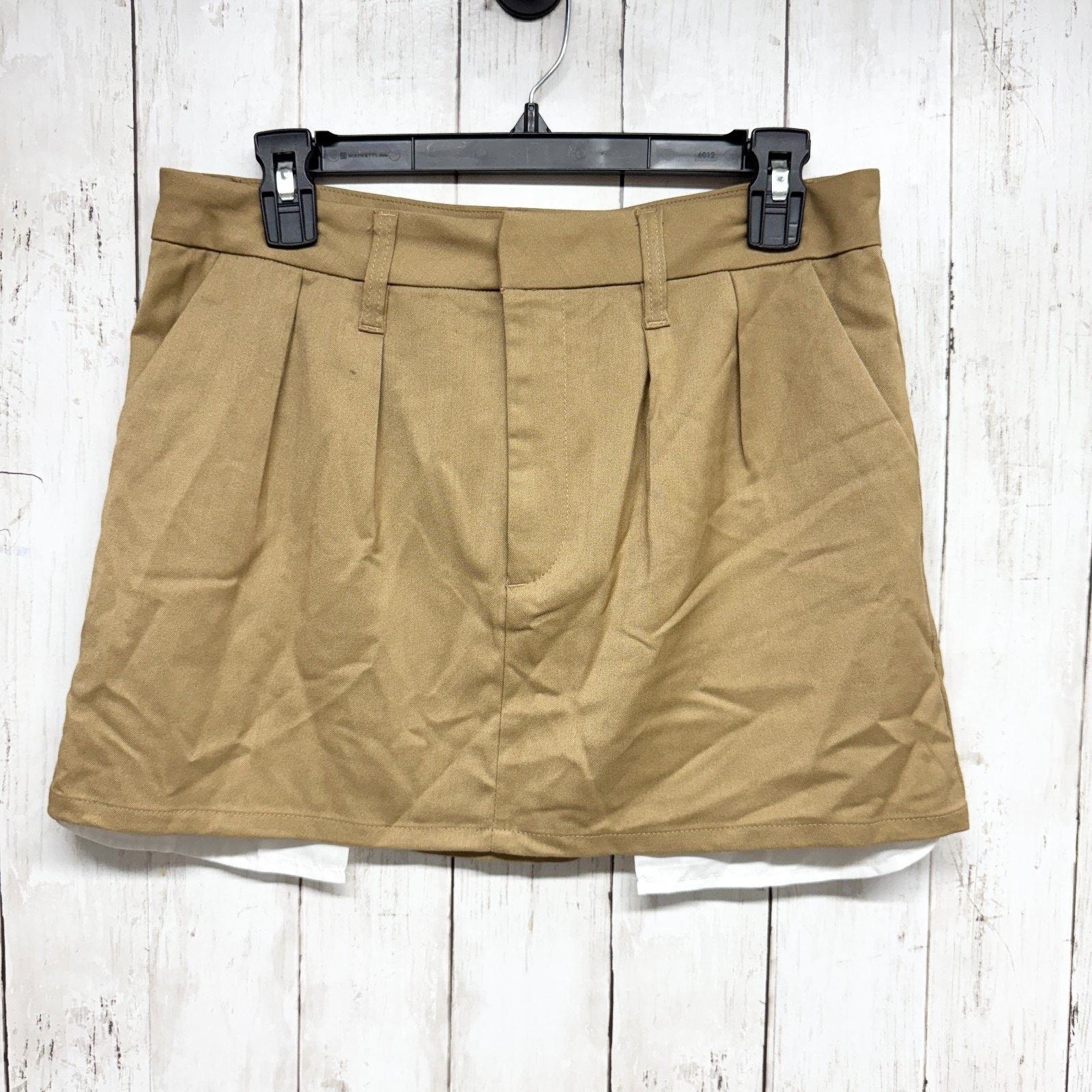 H&M H&M Divided Skirt Size Small Tan Linen Mini Pockets Business Size 32" / US 10 / IT 46 - 1 Thumbnail
