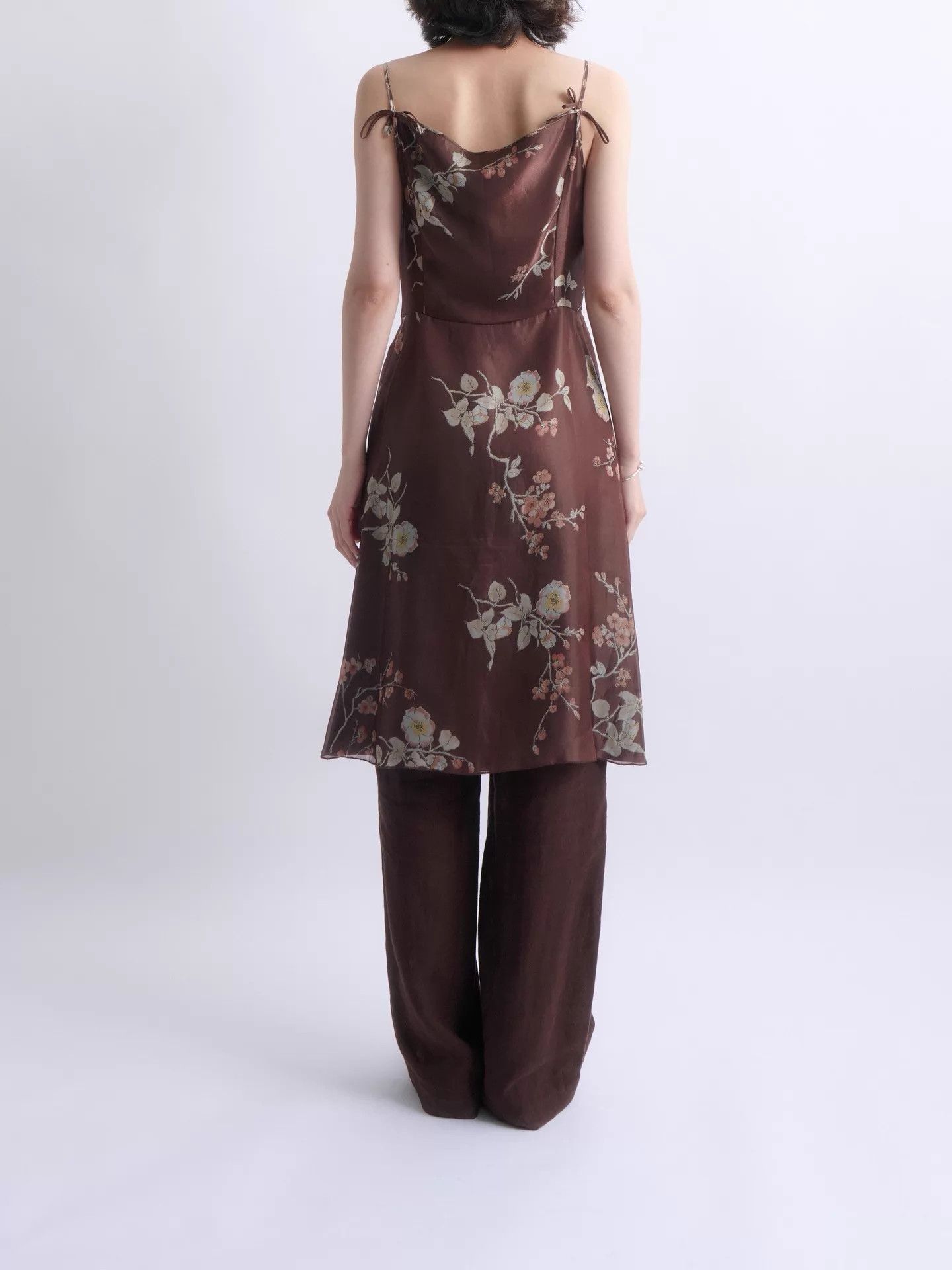 Gianfranco Ferre GIANFRANCO FERRE 90s Studio Silk Floral A-line Cami Dress Size S / US 4 / IT 40 - 4 Thumbnail