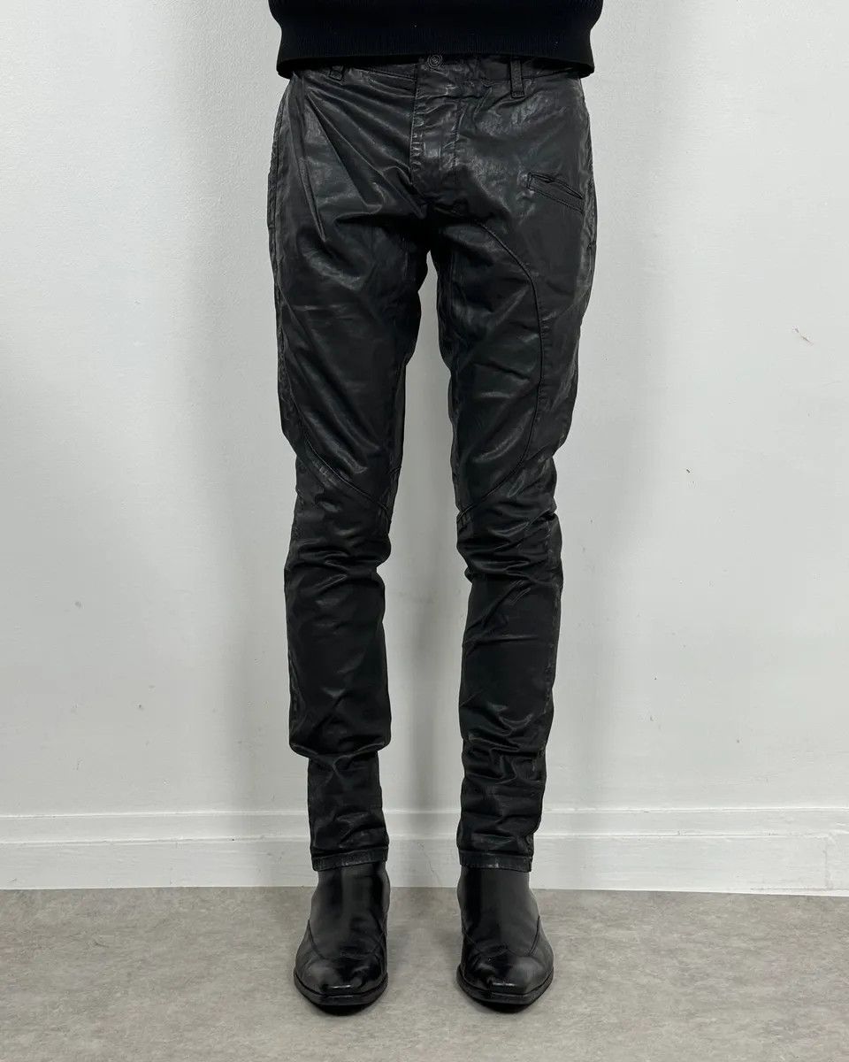 Versace 2000s Versace Black Eco Slim Leather Biker Pants Size US 32 / EU 48 - 2 Thumbnail