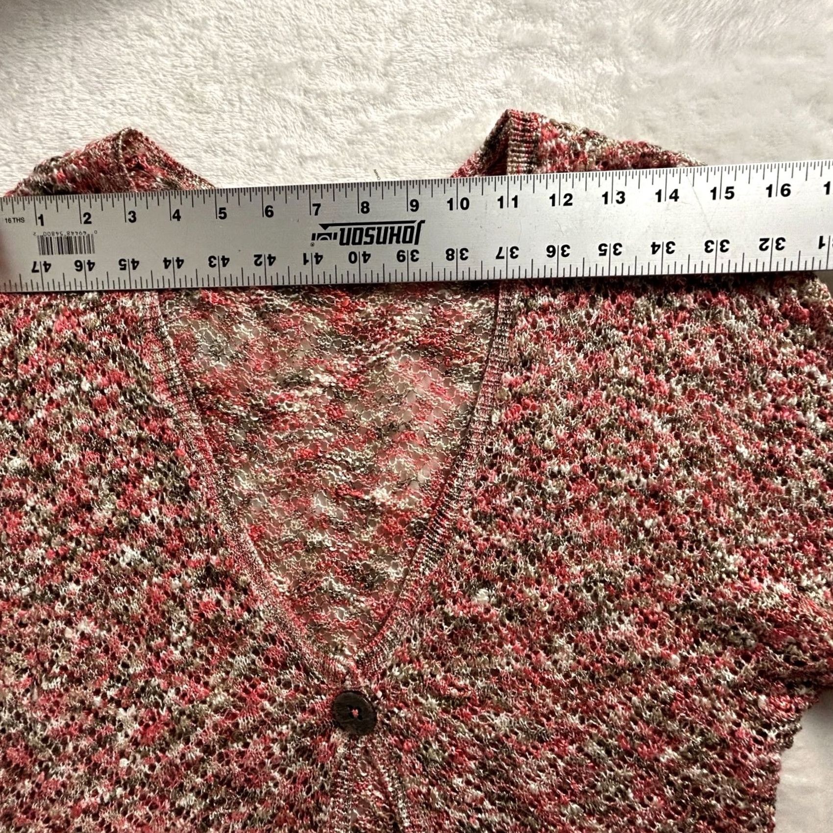 NIC+ZOE Nic + Zoe Womens V-Neck Short Sleeve Knitted Cardigan Sweater Medium Multicolor Size M / US 6-8 / IT 42-44 - 5 Thumbnail