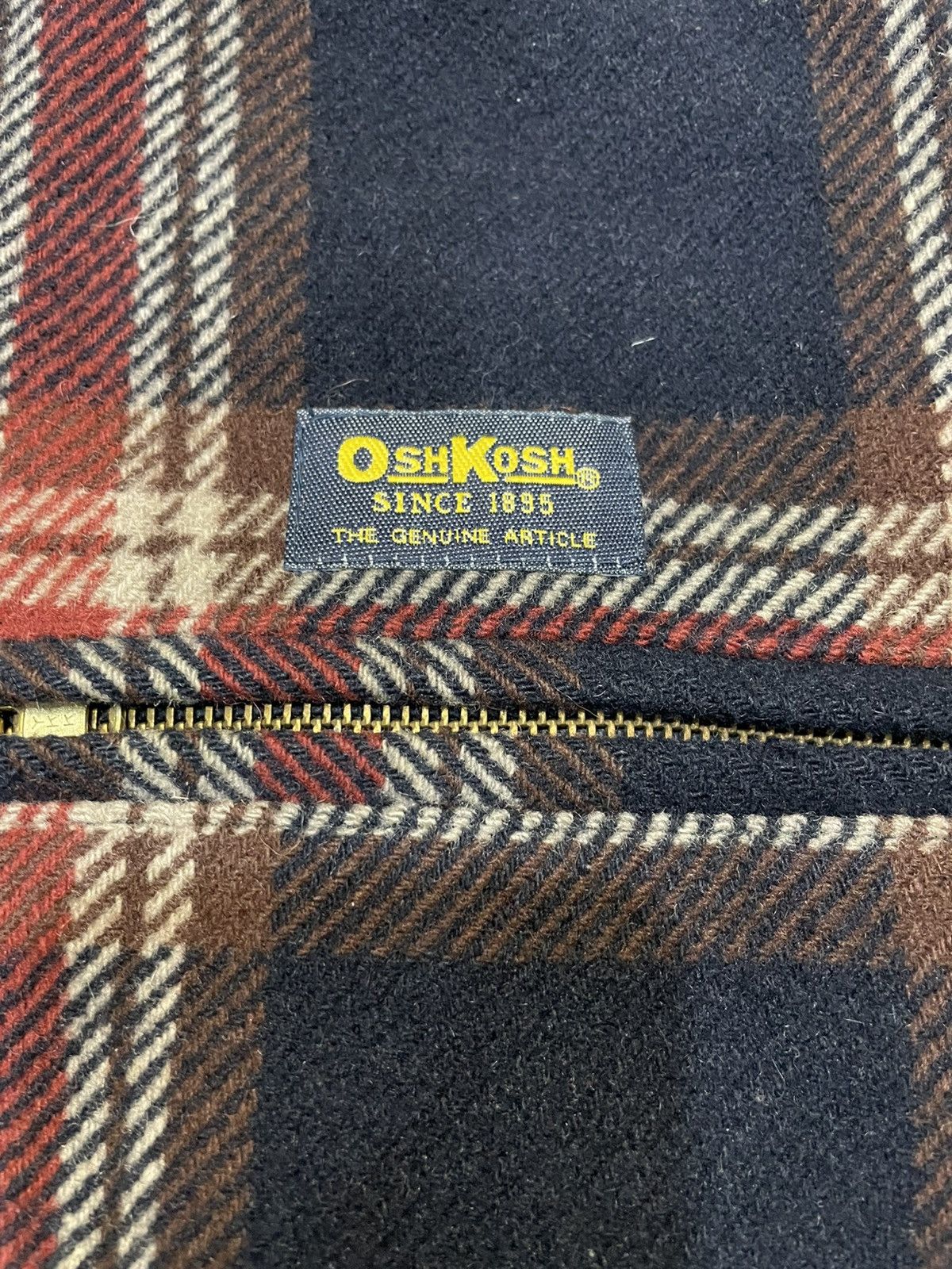 Oshkosh Vintage OshKosh Zip Up Checkered Shadow Wool Flannel Jacket Size US L / EU 52-54 / 3 - 4 Thumbnail