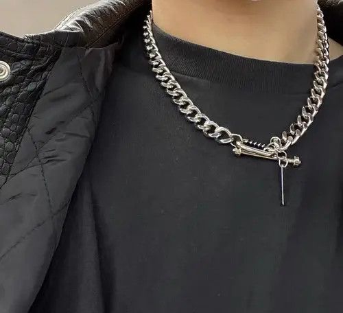 Jewelry x Vintage Retro Cuban Chain in Silver, Men's