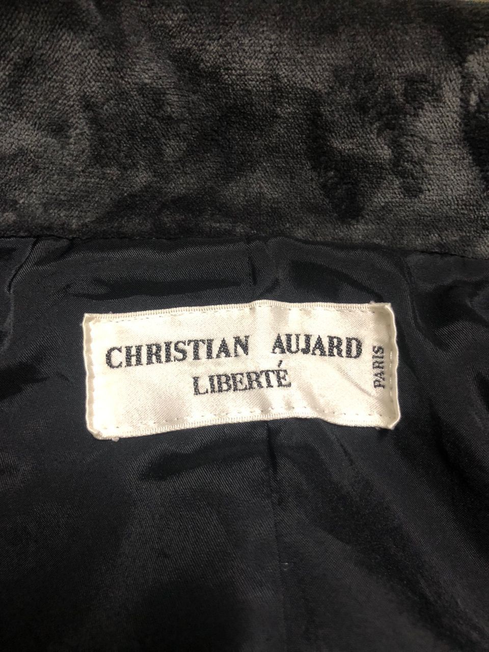 Christian Aujard Liberte Velvet Double Breasted Coat Jacket