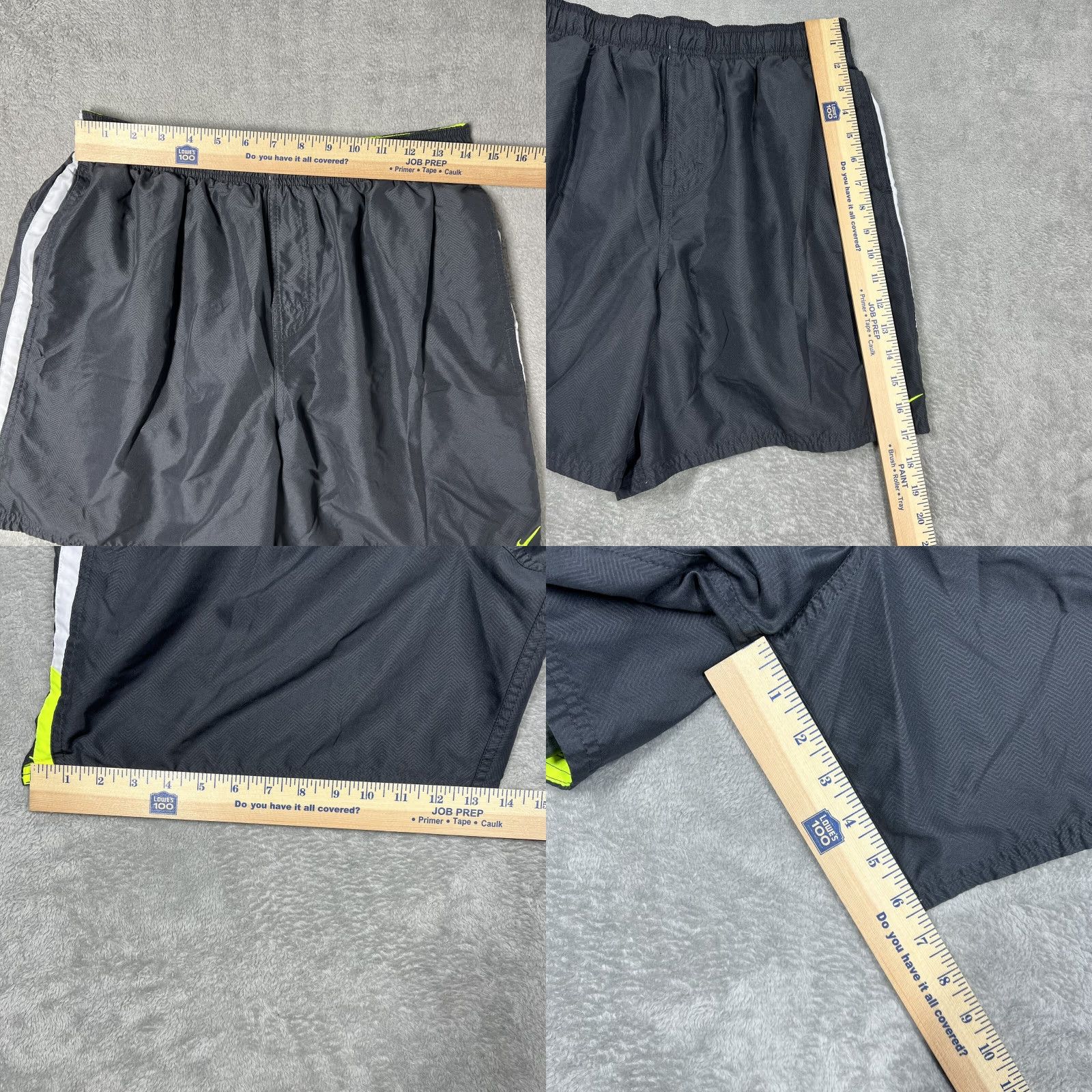 Nike Nike Swim Trunks Mens XL Dark Gray Board Shorts Pockets 6.5" Inseam Green Swoosh Size US 36 / EU 52 - 9 Thumbnail