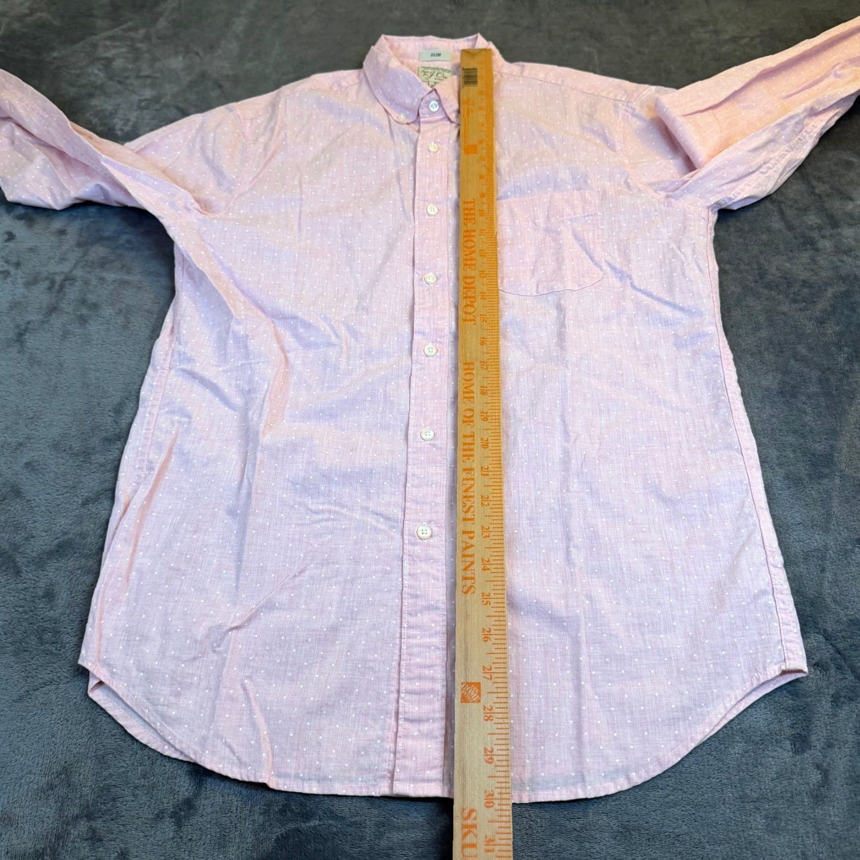J.Crew J.Crew Slim Shirt Pink Polka Dot Organic Cotton Stretch Mens M Regular Button-Up Collared Long Sleeve Pocket Vintage No Size US M / EU 48-50 / 2 - 7 Thumbnail
