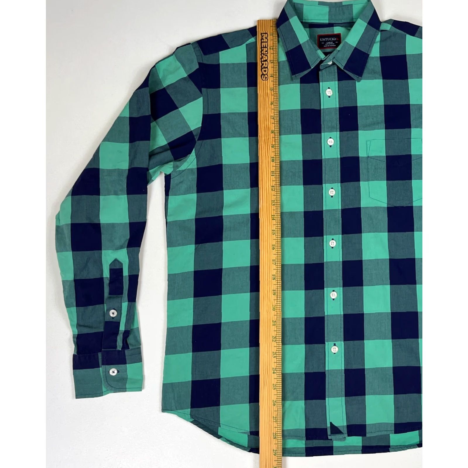 UNTUCKit UNTUCKit Button-Up Shirt Plaid Navy Green Men L Casual Classic Colorful Preppy 100% Cotton Size L Made Vietnam Mens Size US L / EU 52-54 / 3 - 7 Thumbnail