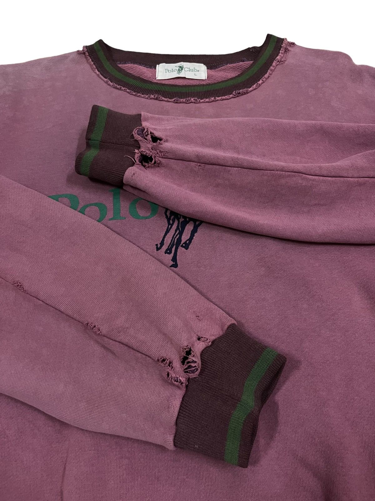 Beverly Hills Polo Club Vintage Trashed Polo Club Big Logo Distressed Ringer Sweater Size US L / EU 52-54 / 3 - 5 Thumbnail