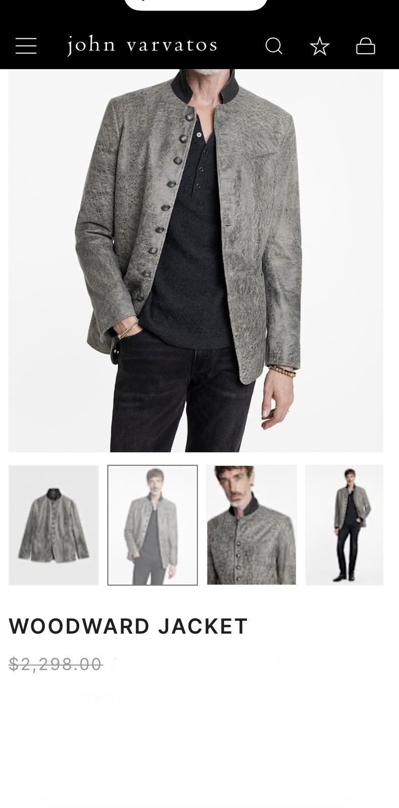 John Varvatos Woodward Multibutton Suede Jacket EU 48 USA 38 Size US M / EU 48-50 / 2 - 8 Thumbnail