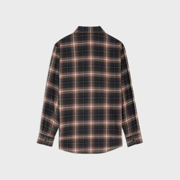 Celine o1bcso1str0824 Cotton Checks Oversized Shirt in Brown Size US S / EU 44-46 / 1 - 2 Thumbnail