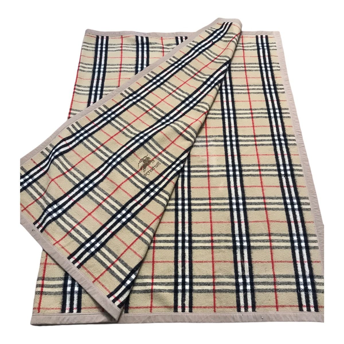 Burberry × Burberry Prorsum × Vintage Burberry Nova Check Wool Blanket Size ONE SIZE - 1 Thumbnail