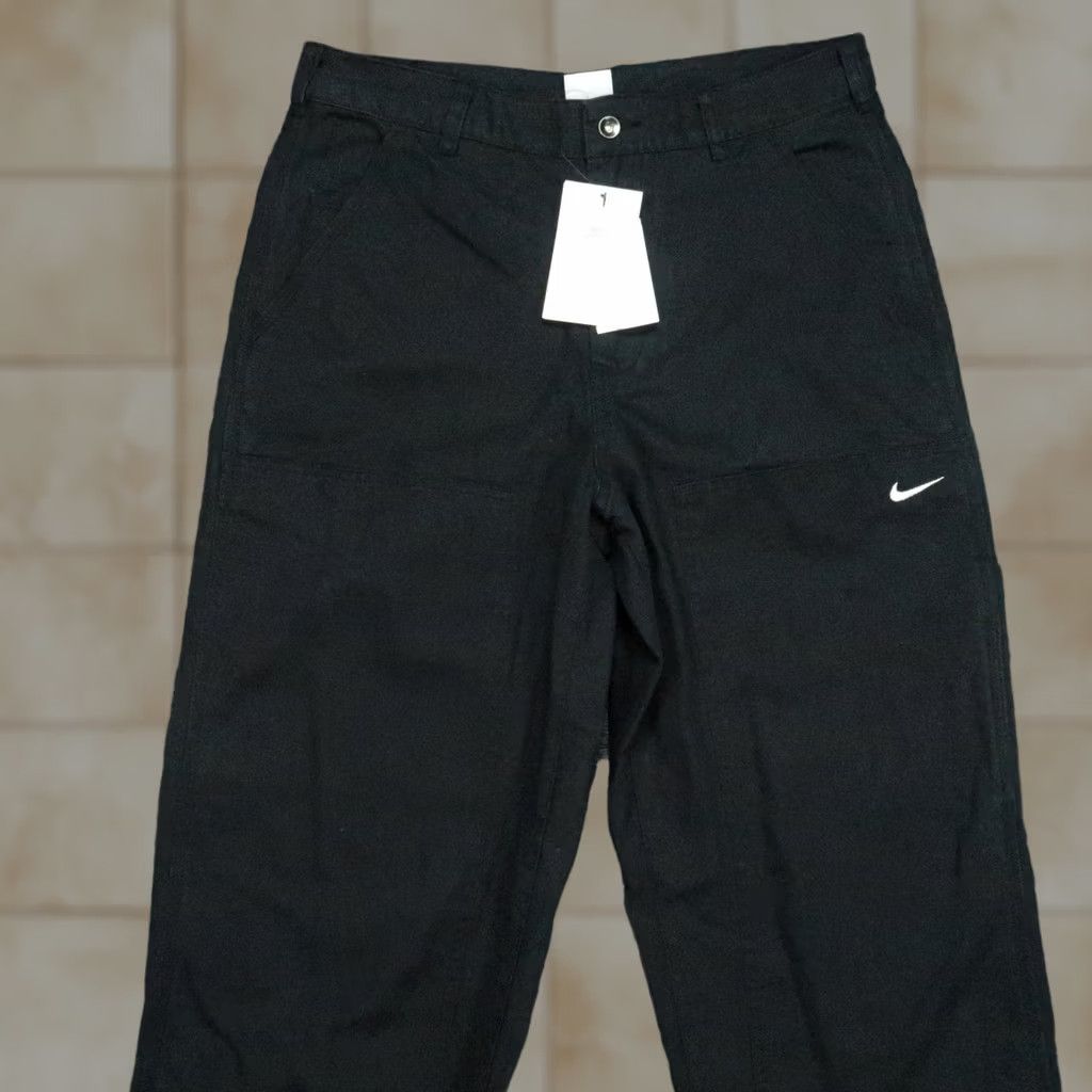 Nike VINTAGE Nike Pants Mens 30x32 Black Life Double Panel Chino Swoosh Straight NWT Size US 30 / EU 46 - 1 Thumbnail