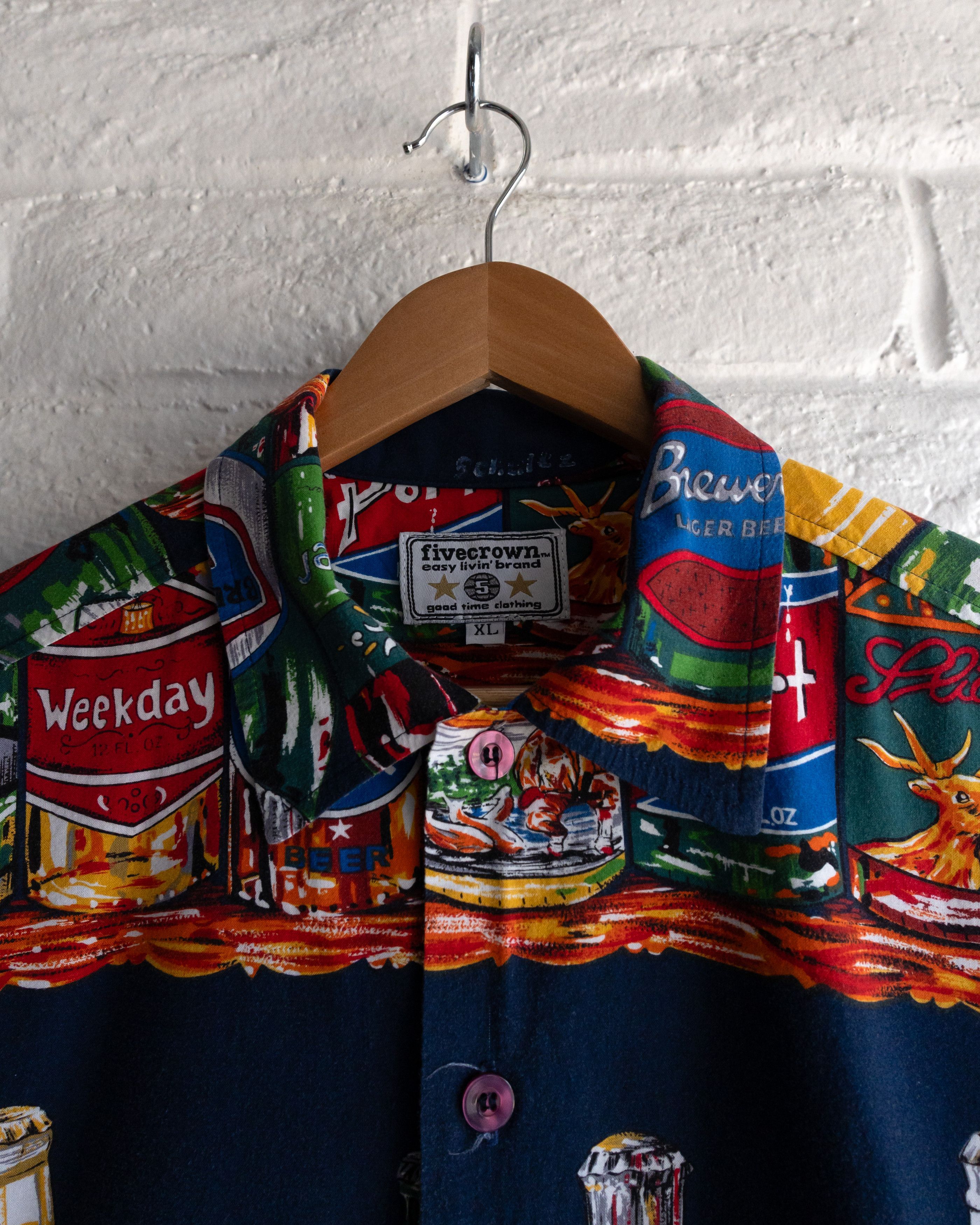 Vintage Vintage 90s Five Crown Beer All Over Print Shirt Men's XL Size US XL / EU 56 / 4 - 2 Thumbnail