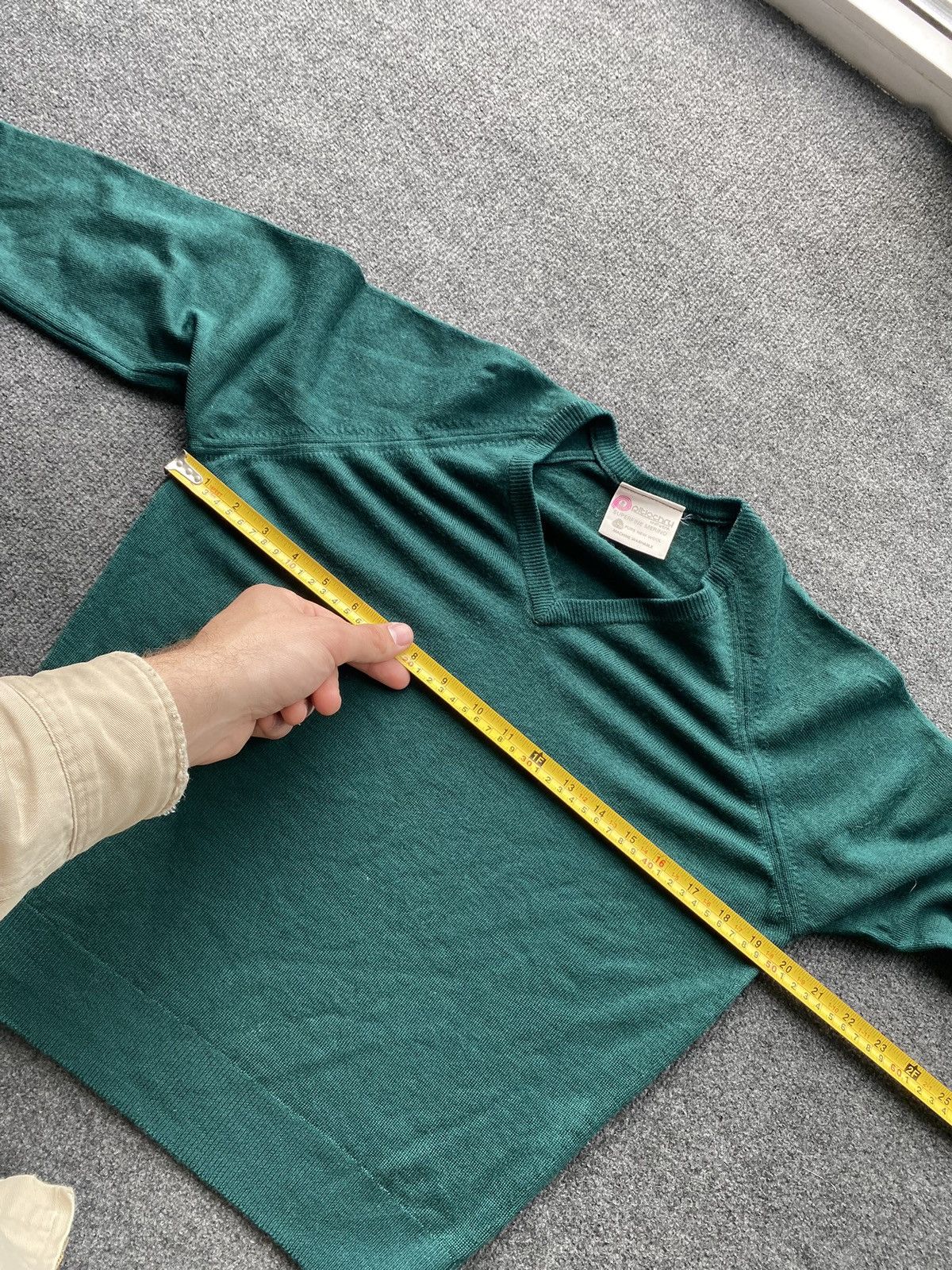 Other 🔥Scotland Pitlochry pure new wool green v neck mens pullover Size US S / EU 44-46 / 1 - 4 Thumbnail