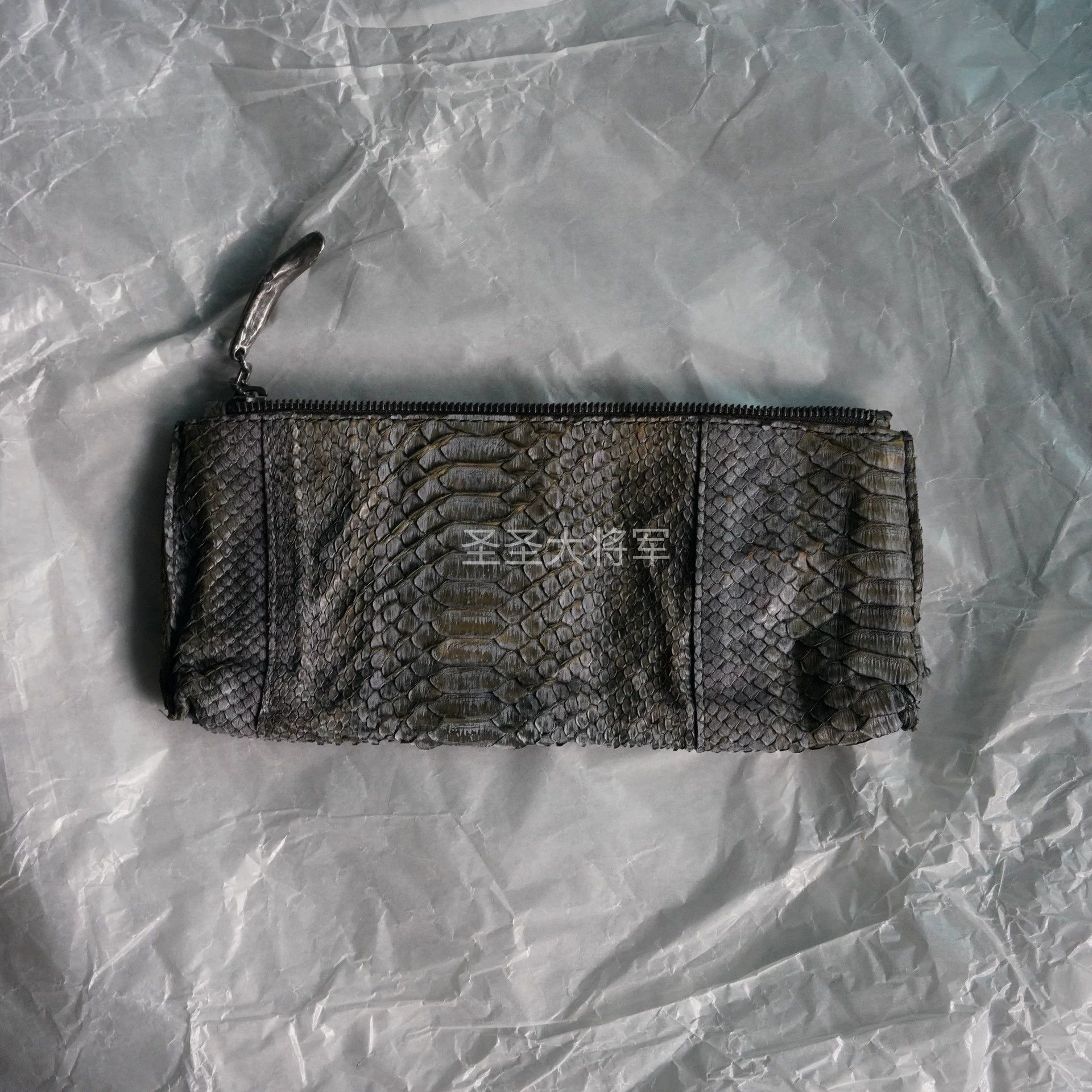 Simona Tagliaferri Simona Tagliaferri Rare Distressed Python Slate Wallet Size ONE SIZE - 2 Thumbnail