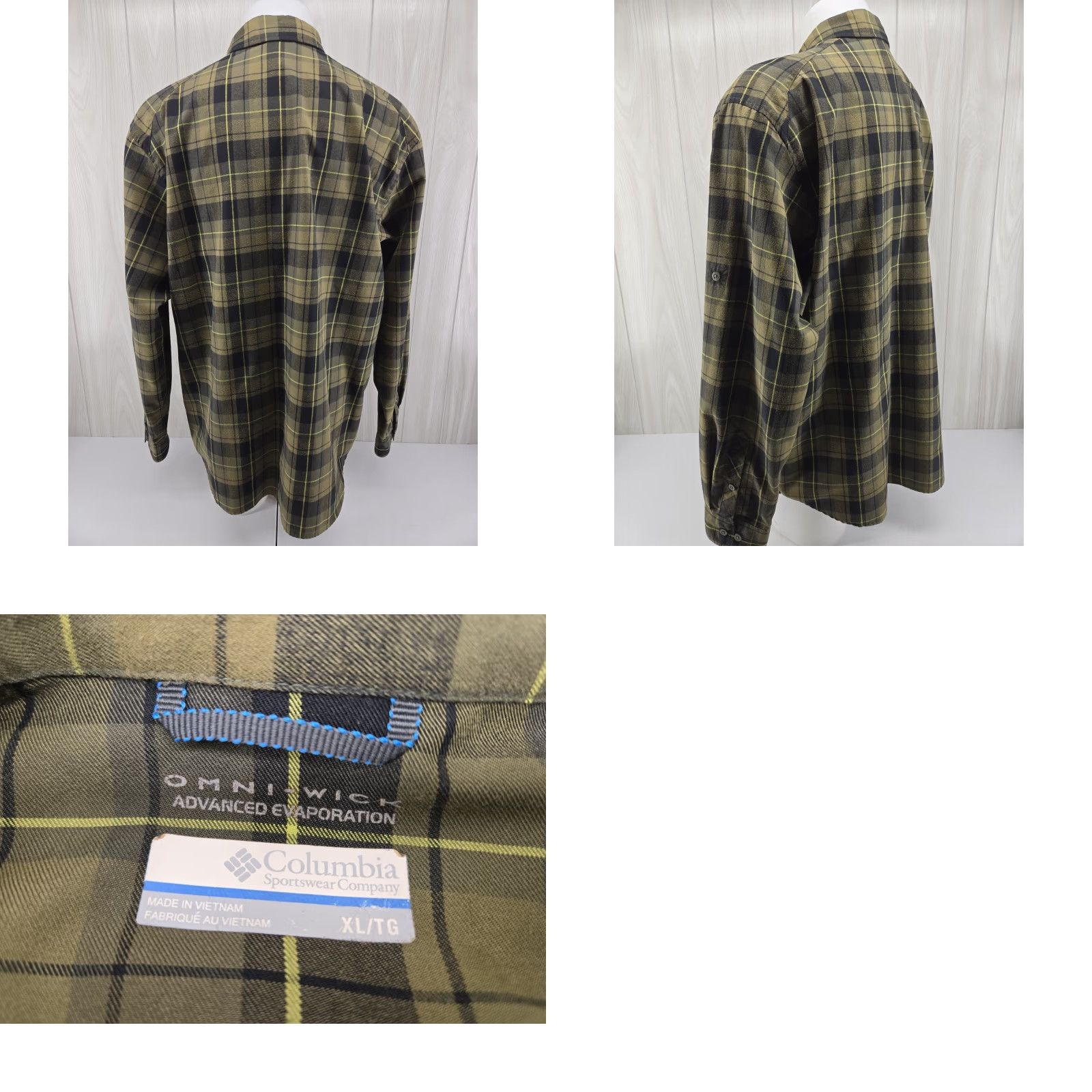 Vintage Columbia Shirt Mens XL Green Plaid Button Up Long Sleeve Omni Wick Size US XL / EU 56 / 4 - 8 Thumbnail