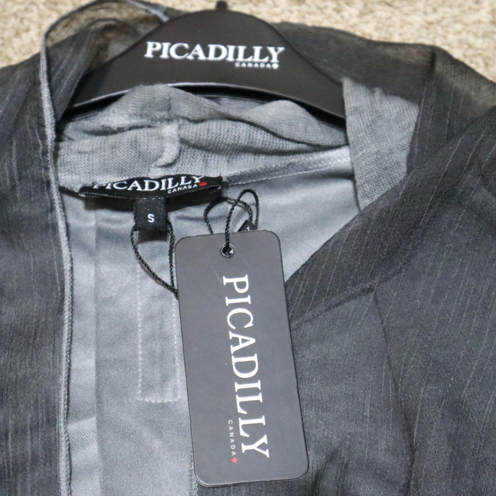 Vintage Picadilly Cardigan Blouse Women's S Black Floral 3/4 Sleeve Sheer Knit Tunic Dressy Fall Spring Winter Size S / US 4 / IT 40 - 4 Thumbnail