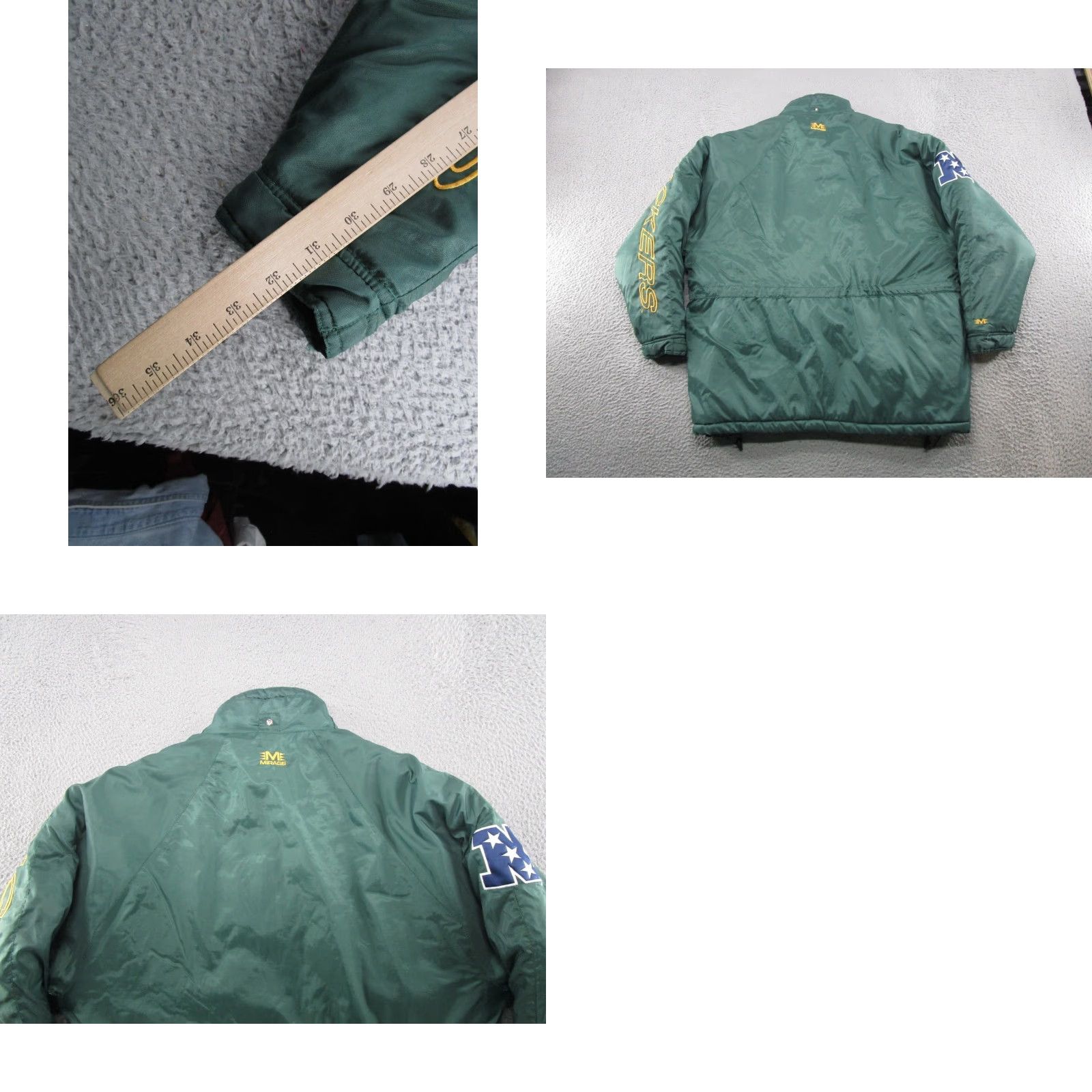 NFL Mirage Green Bay Packers Jacket Puffer NFL Zip Up Long Vintage 90s Mens Size L Green Logo Football NFC Casual Regular Zip Up Jacket Size US L / EU 52-54 / 3 - 8 Thumbnail