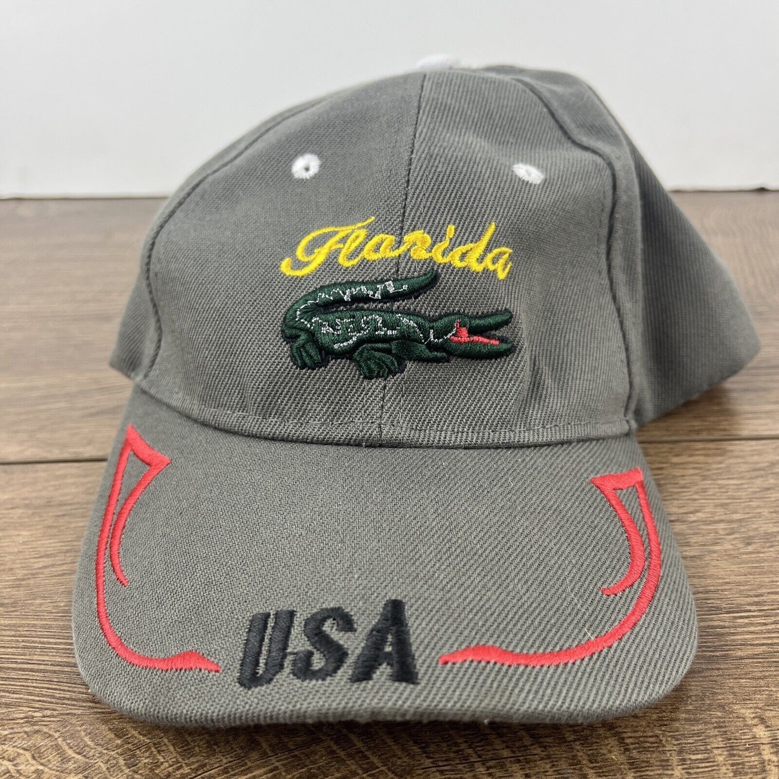 Other Florida Hat Alligator Gator Gray Hat Adjustable Adult Size G Size ONE SIZE - 4 Thumbnail
