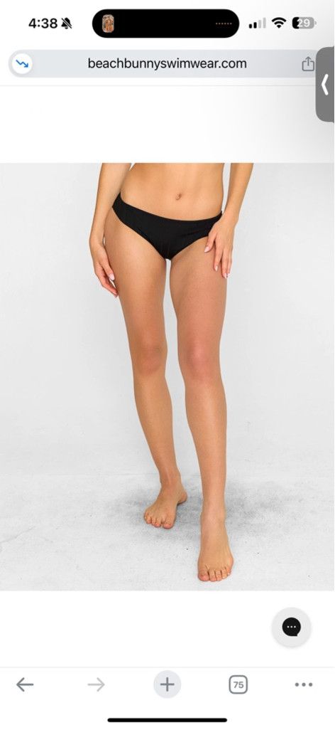 Designer NWOT Beach Bunny Ribbed Bikini Bottoms Black Size XL Size XS / US 0-2 / IT 36-38 - 6 Thumbnail