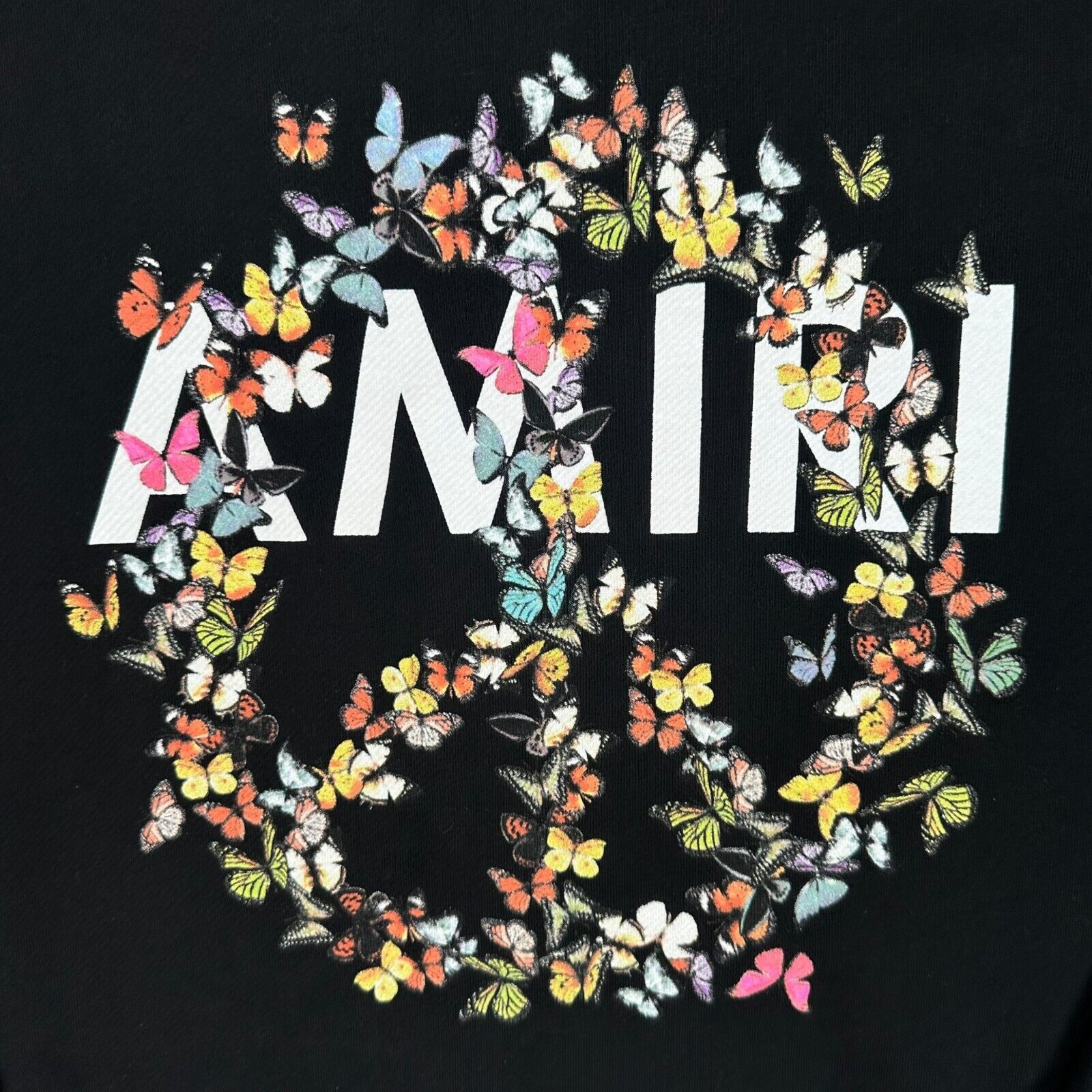 Amiri Amiri Size L Sweatshirt Black Floral Chest Peace Logo Size US L / EU 52-54 / 3 - 6 Thumbnail