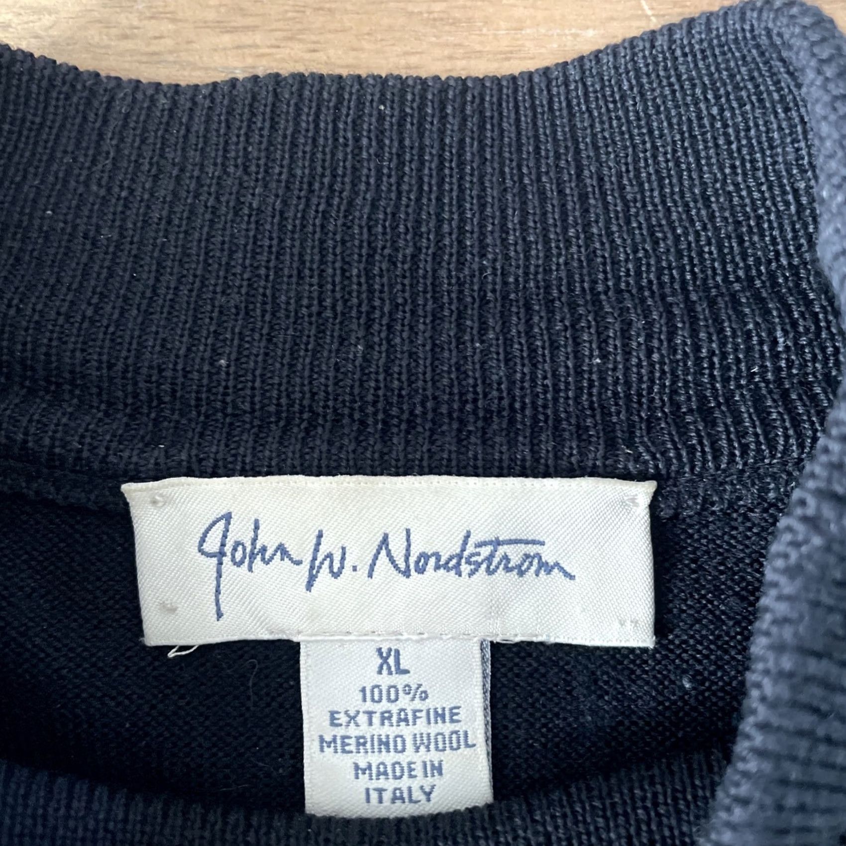 Nordstrom Nordstrom Sweater Men's XL Black 100% Merino Wool Mock Neck Italy Vintage No 90s Classic Preppy Y2K Golf Pullover Knit Wool Shirt Size US XL / EU 56 / 4 - 3 Thumbnail