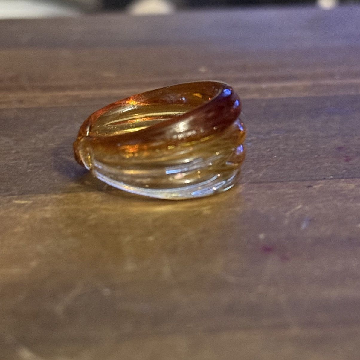 Vintage Vintage amber blown glass cuff ring Size ONE SIZE - 7 Thumbnail