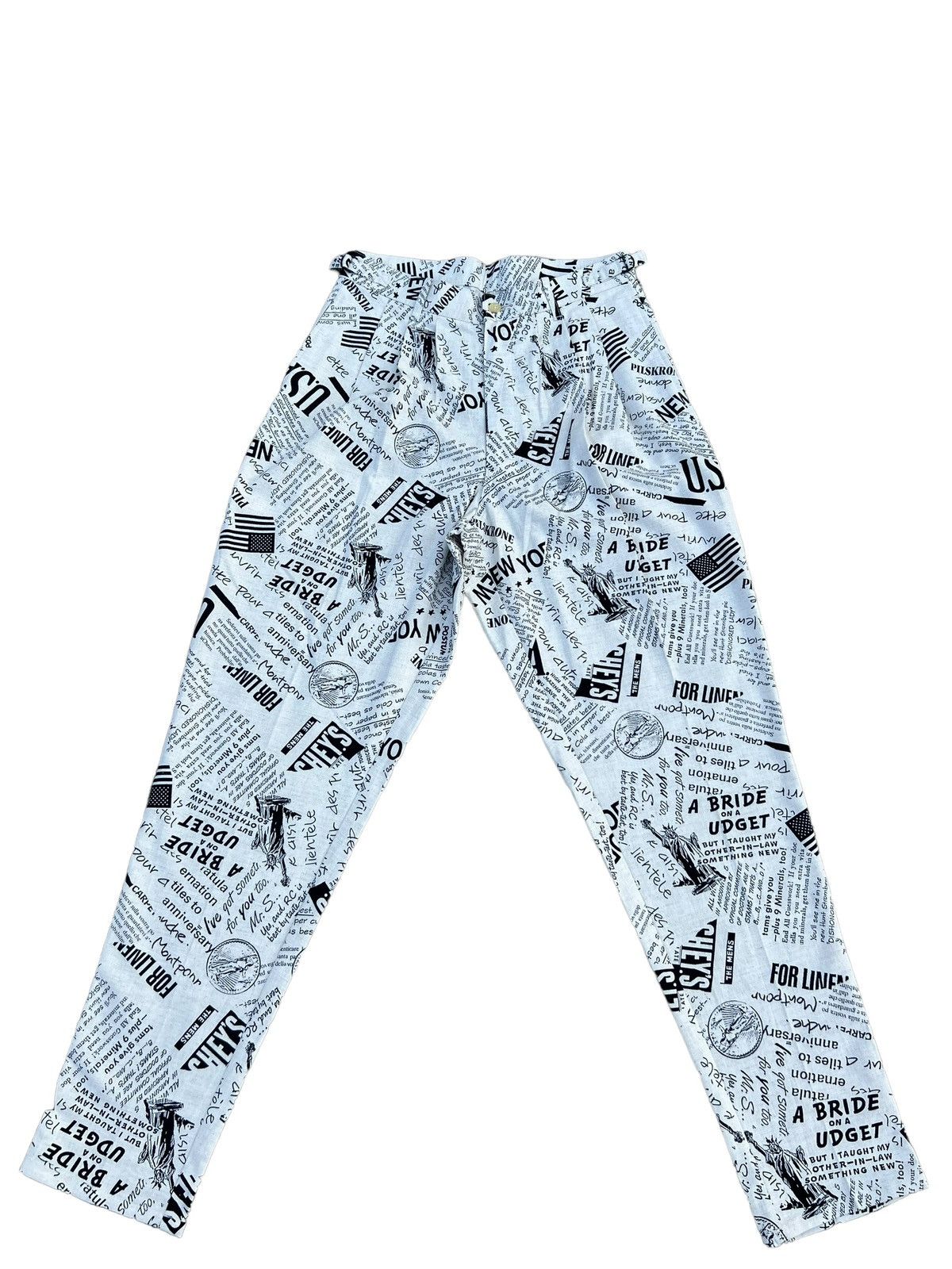 Vintage Vintage 80s Three Top Japan Old Newspaper Baggy Trouser Pant Size US 29 - 1 Thumbnail