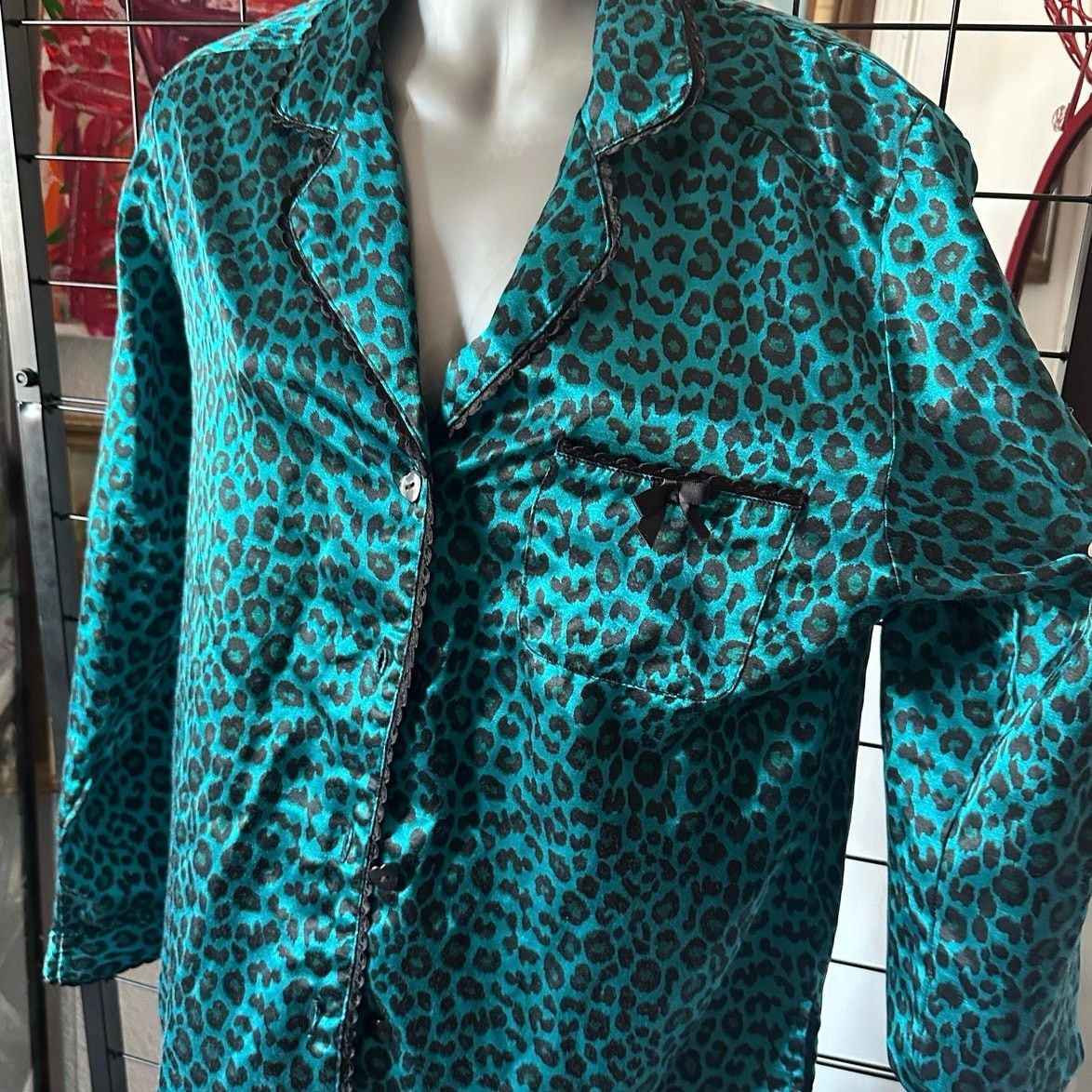 Betsey Johnson betsey johnson intimates teal dark blue cheetah pajama set Size M / US 6-8 / IT 42-44 - 3 Thumbnail