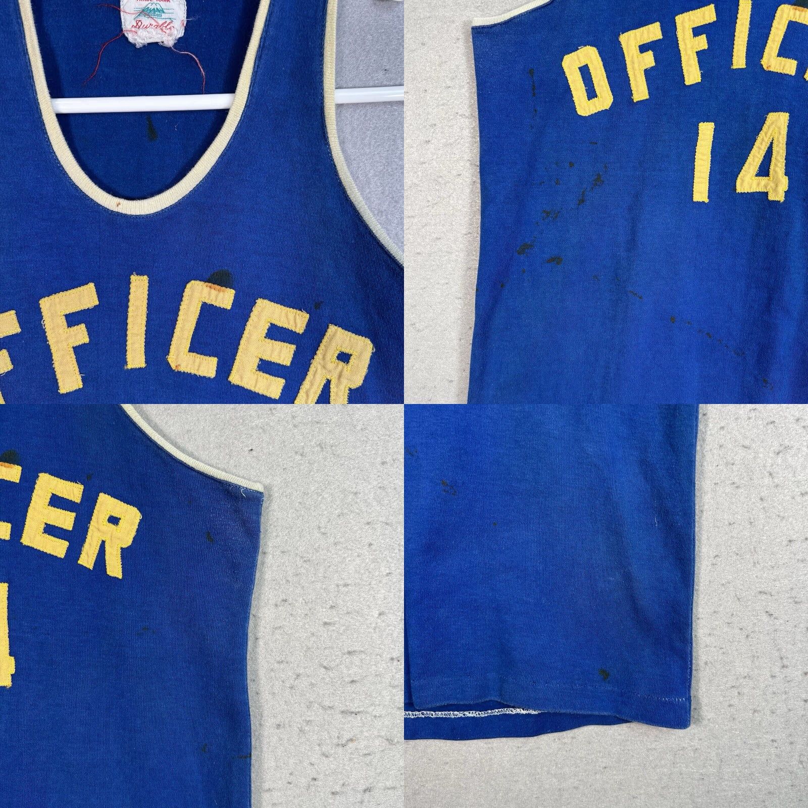 Vintage VINTAGE 1950s Durable Officer Sleeveless Basketball Jersey Mens Small Blue Size US S / EU 44-46 / 1 - 8 Thumbnail