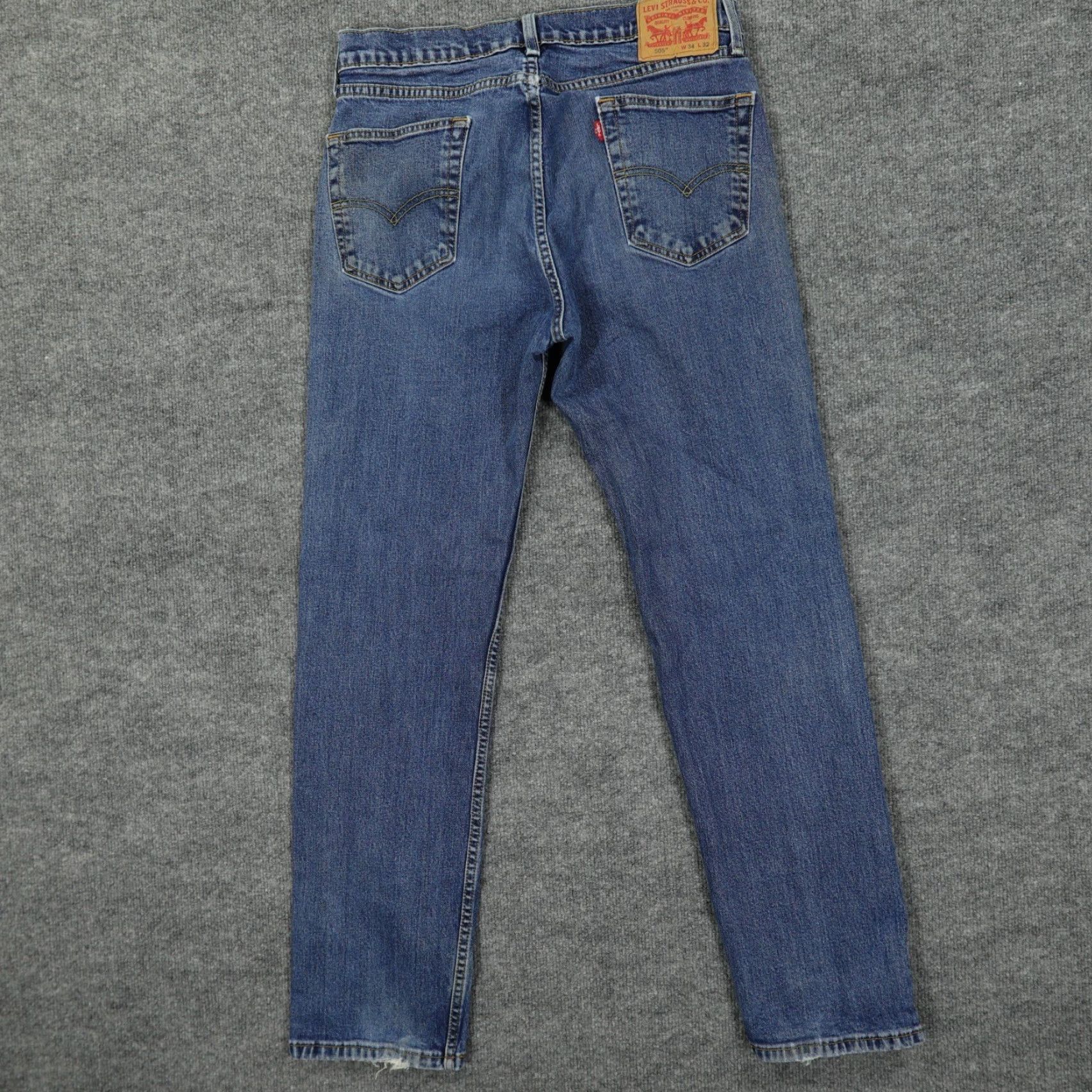 Levi's Levis 505 Jeans Mens 32x31 Blue Regular Fit Straight Leg Stretch Simplicous? Size US 32 / EU 48 - 2 Thumbnail