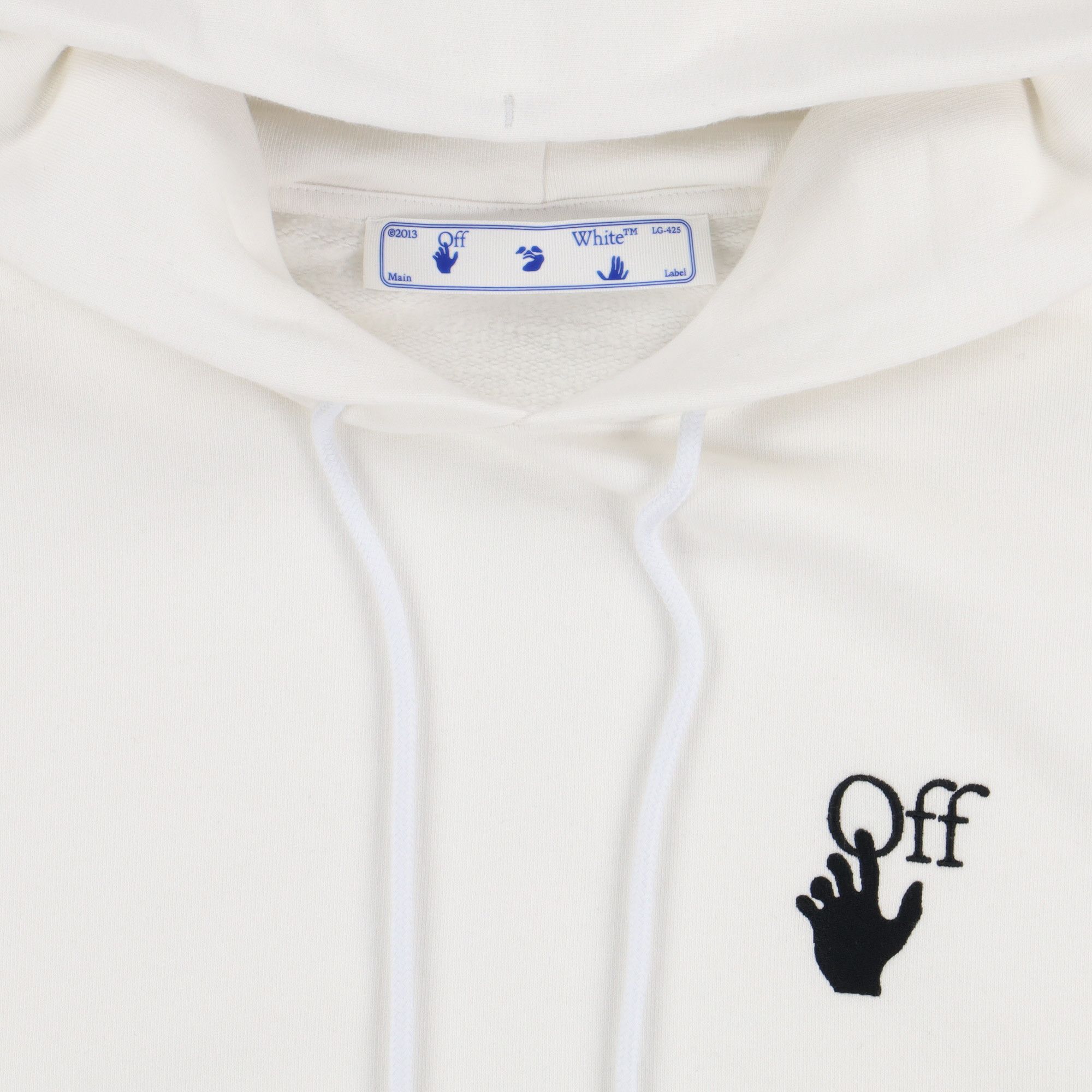 Off-White White Embroidered Cut Here Logo Oversized Skate Hoodie Size XS / US 0-2 / IT 36-38 - 6 Thumbnail