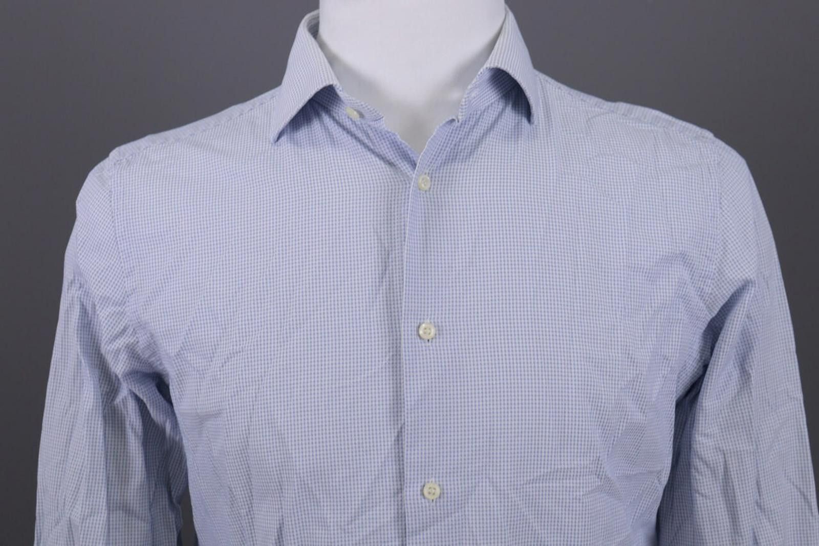 Designer Boggi Milano Tailored Fit Blue Button Down Shirt 41 / 16 Size US M / EU 48-50 / 2 - 3 Thumbnail