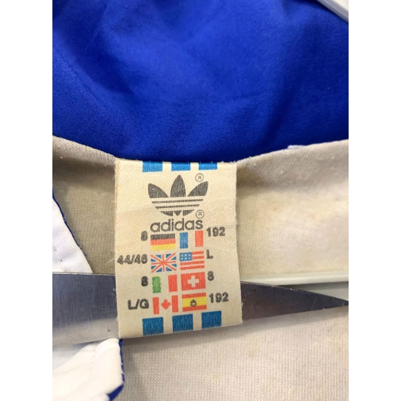 Adidas VINTAGE Adidas France Track Jacket L Adult Blue White Red Full Zip Windbreaker 80s 90s Size US L / EU 52-54 / 3 - 3 Thumbnail