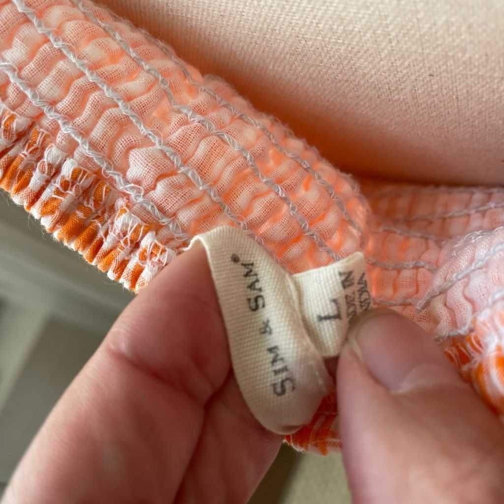 Other Sim & Sam Nordstrom Orange Gingham Micro Check Bare Midriff Size L / US 10 / IT 46 - 6 Thumbnail