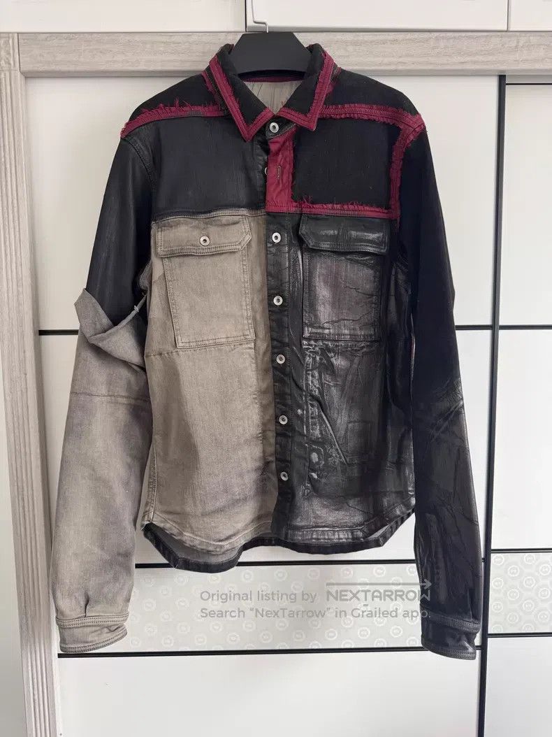 Rick Owens RICK OWENS Double Line Wax-Patched Jacket Size US M / EU 48-50 / 2 - 1 Thumbnail
