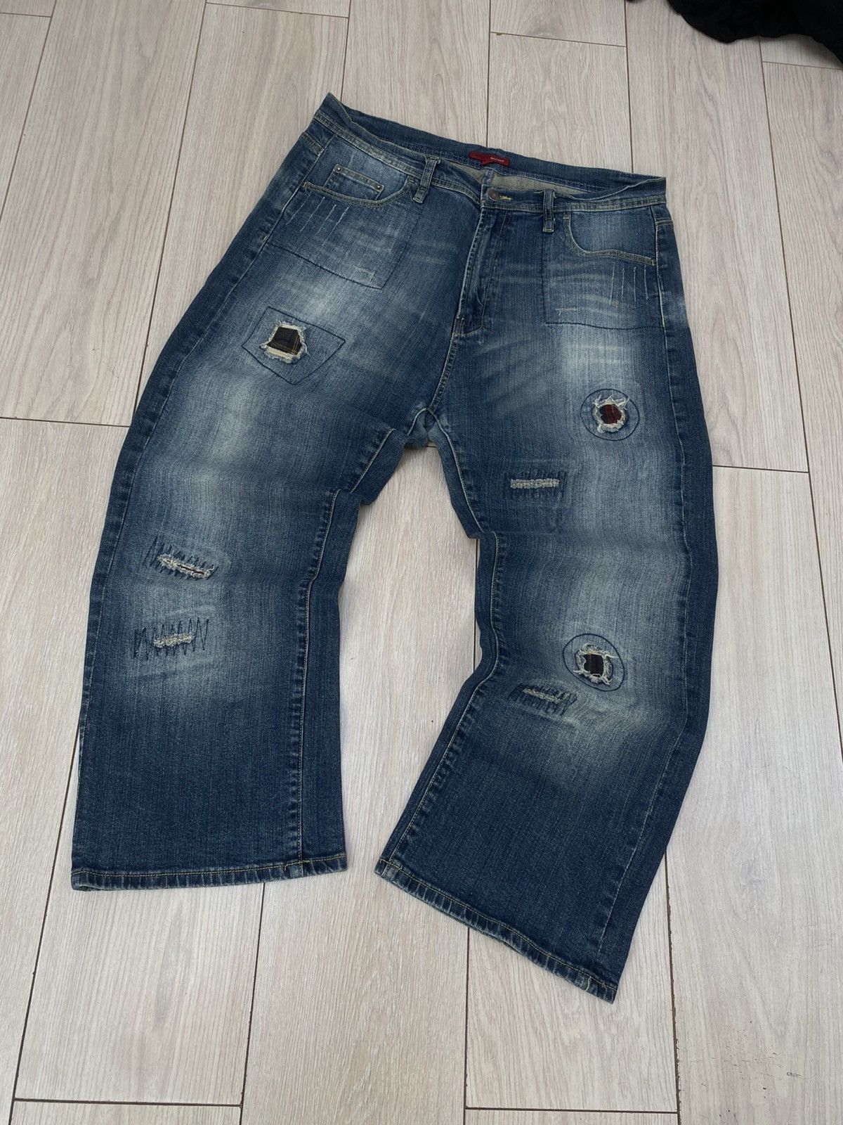 Japanese Brand × Vintage Jeans with raw distressed details Size US 37 - 2 Thumbnail