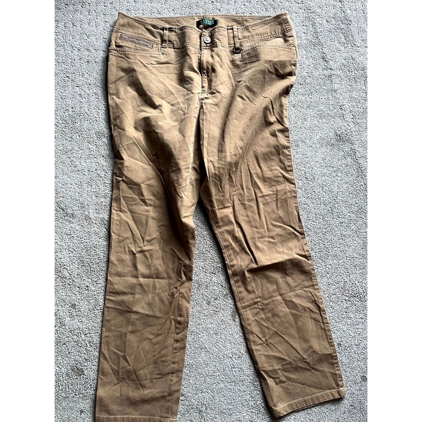 Ralph Lauren Lauren Ralph Lauren Women's Size 14 Brown Reg Fit Pants Chin o oversized? Size 36" / US 14 / IT 50 - 2 Thumbnail