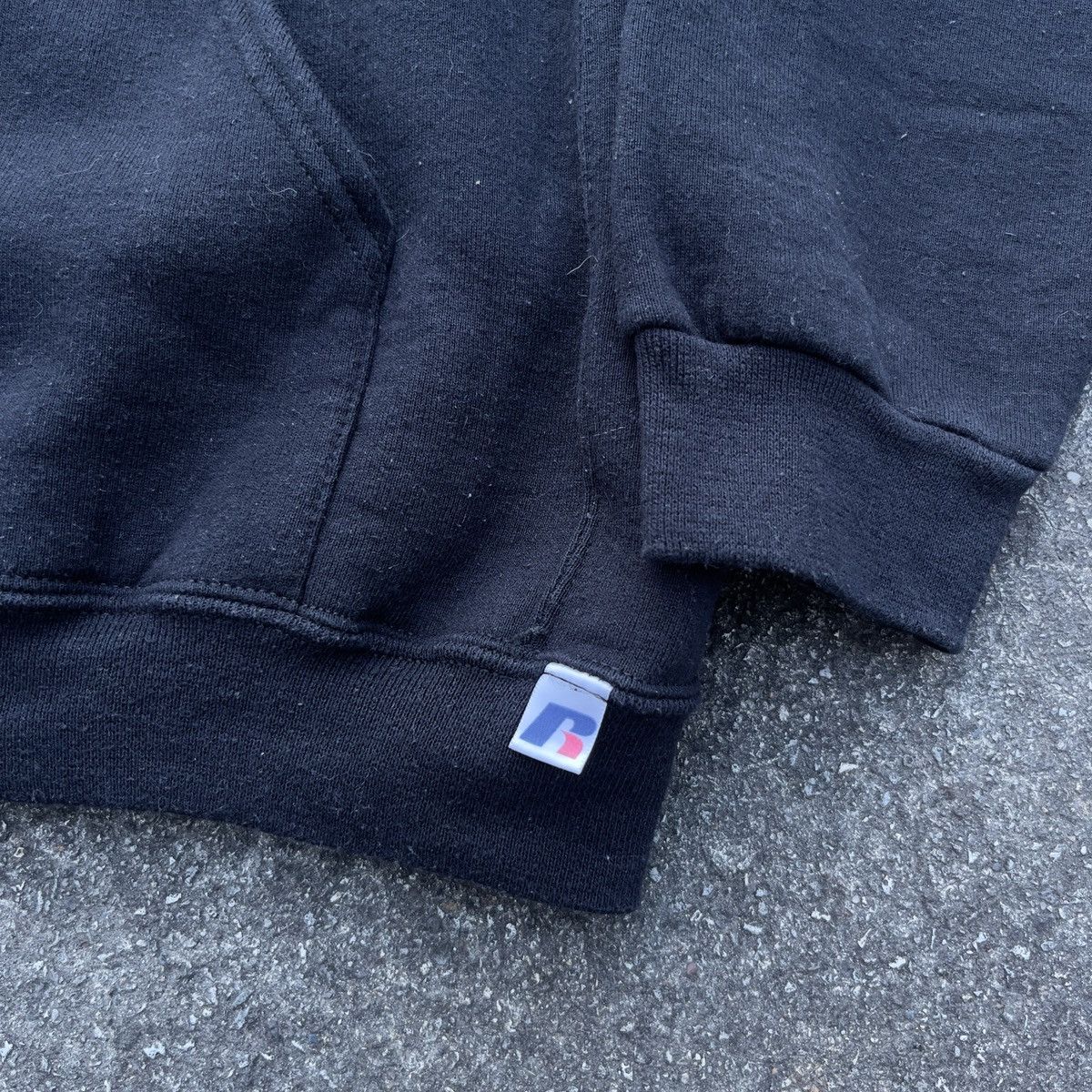 Russell Athletic × Vintage Vtg Y2K RUSSELL ATHLETIC Blank Black Hoodie Size US XL / EU 56 / 4 - 4 Thumbnail