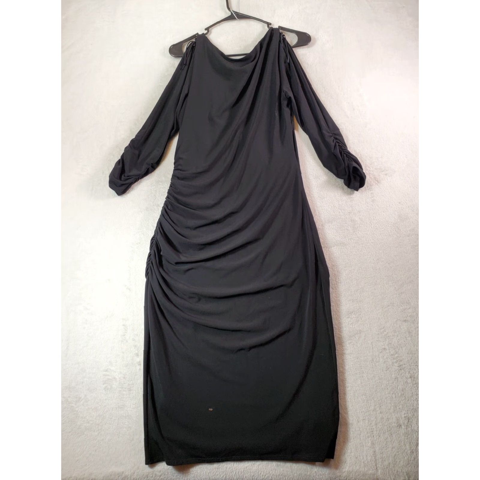 Laundry by Shelli Segal Laundry by Shelli Segal Maxi Dress Womens 12 Black Long Sleeve V Neck Size XL / US 12-14 / IT 48-50 - 2 Thumbnail