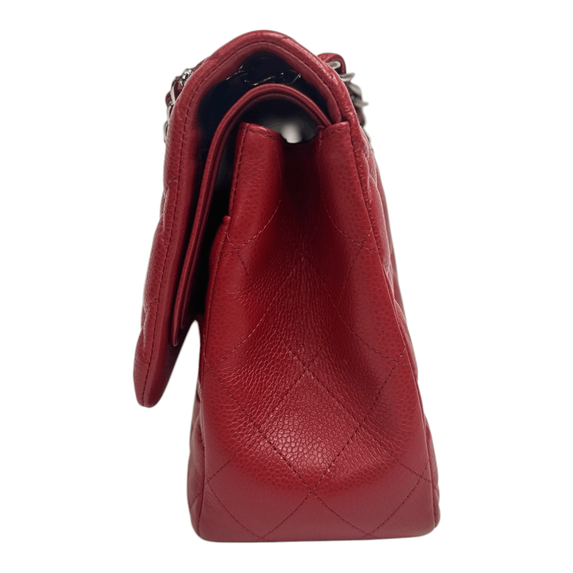 Chanel Chanel Red Caviar Quilted Jumbo Double Flap Size ONE SIZE - 4 Thumbnail