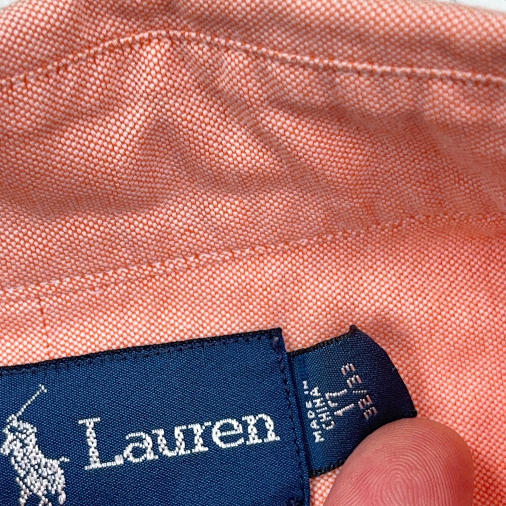 Ralph Lauren Ralph Lauren Shirt Men 17 32 Orange Button Up Oxford Cloth Dress OCBD A03 Size 46R - 6 Thumbnail