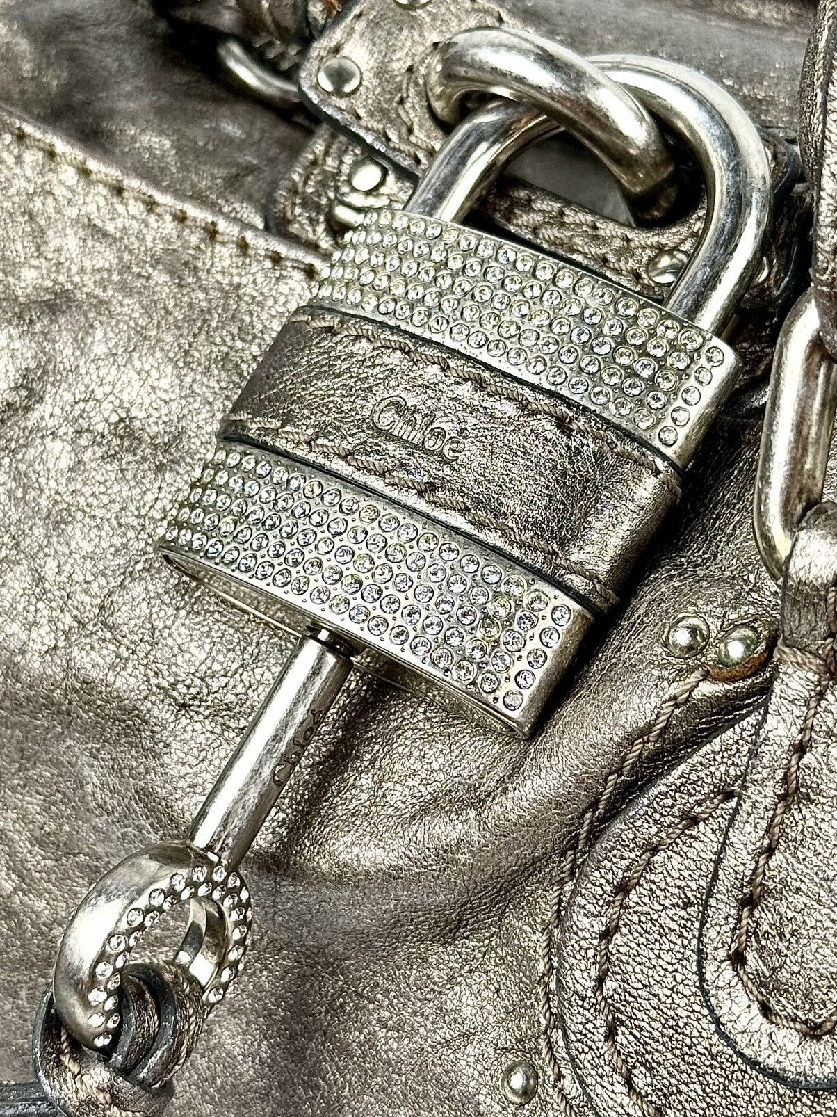Chloe Chloe - Phoebe Philo - Silver - Swarovski - Paddington Bag Size ONE SIZE - 8 Thumbnail