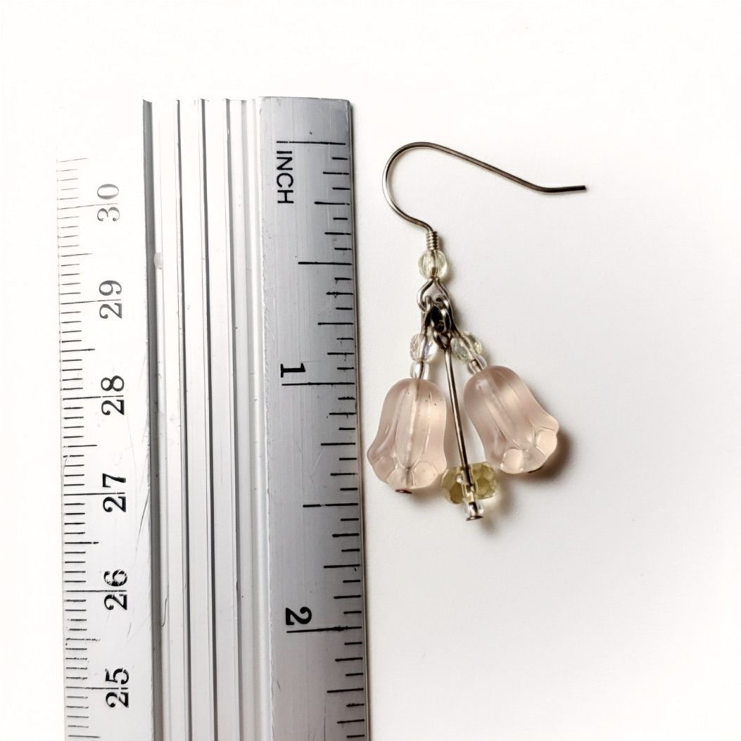 Other Tulip 7" Charm Bracelet Earrings Set Handmade Pink Czech Size ONE SIZE - 9 Thumbnail