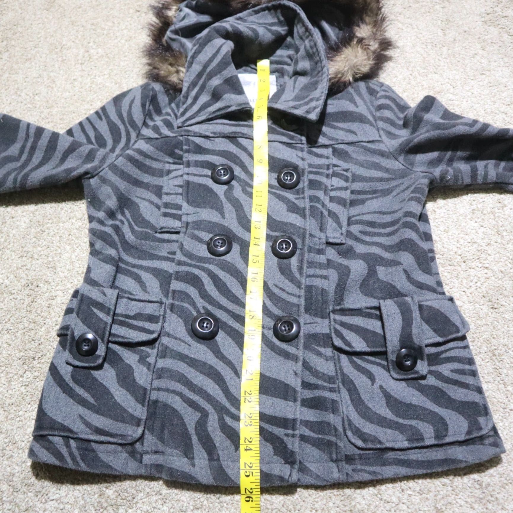 Vintage DollHouse Jacket Women Adult Gray Hooded Outerwear M Style Basic Jacket Motorcycle Theme Pockets Lightweight All Seasons Fall Winter Spring Size M / US 6-8 / IT 42-44 - 6 Thumbnail