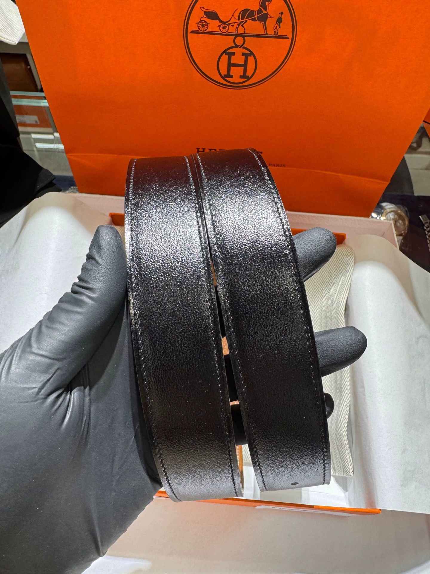 Hermes HERMES 2-Sided Calfskin Belt 32mm 100cm GBB H K Size ONE SIZE - 6 Thumbnail