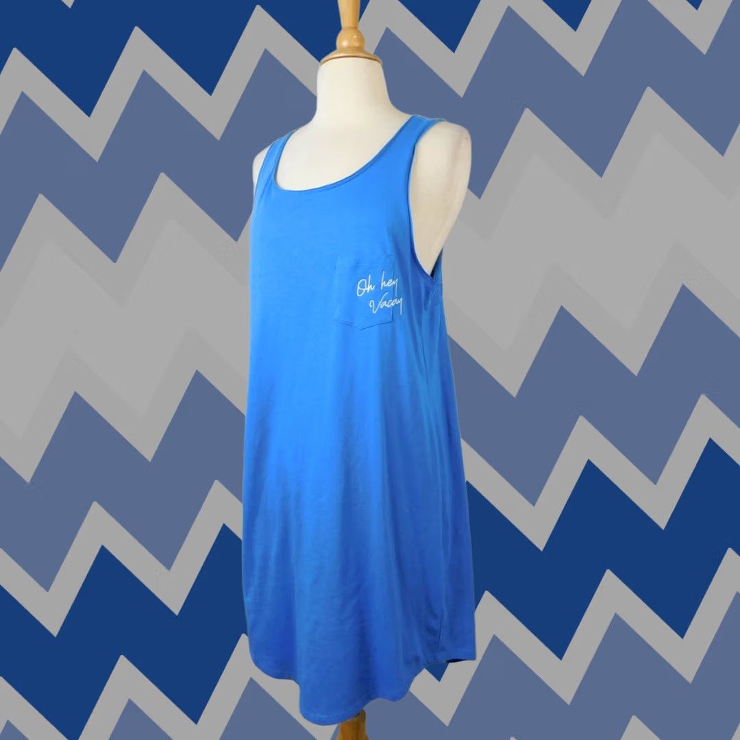 Vintage Jenni Sleepshirt XS Blue Open-Back Nightgown Sleeveless Chemise Lightweight Cotton Blend Knit Womens XS Bright Blue Jenni Shirt Nightgown? Size XS / US 0-2 / IT 36-38 - 1 Thumbnail