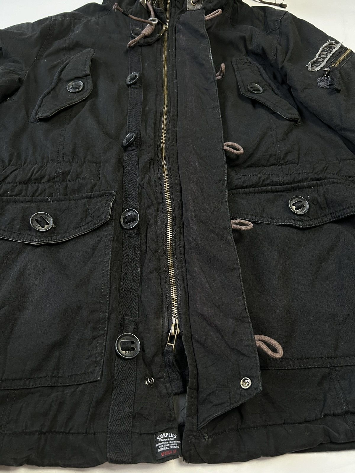 Japanese Brand SURPLUS MILITARY SYLE JACKET WITH FUR HOODIE Size US XL / EU 56 / 4 - 4 Thumbnail