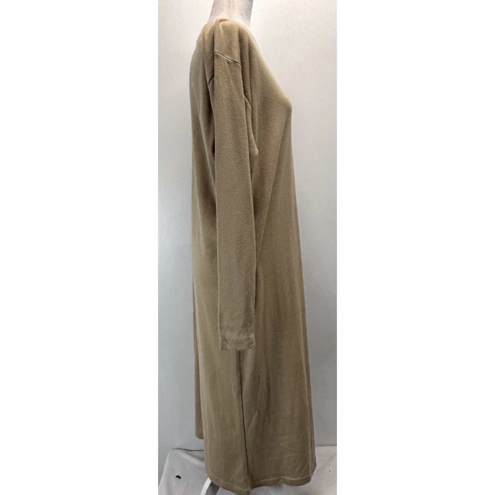 Vintage VINTAGE Link Up Midi Dress Shift Brown One Size Women 90s Lagenlook Cotton Blend Casual Fall Spring Winter Summer United States Ladies Dress Size ONE SIZE - 2 Thumbnail
