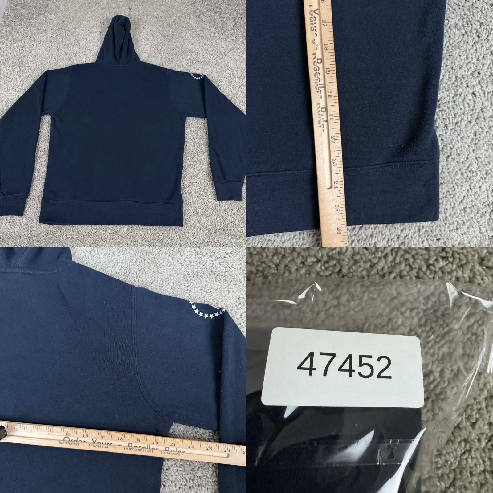 Vintage Barstool Sports DAMAGE Hoodie Sweatshirt Mens Medium Navy Pullover J-America Gym Sports Size US M / EU 48-50 / 2 - 8 Thumbnail